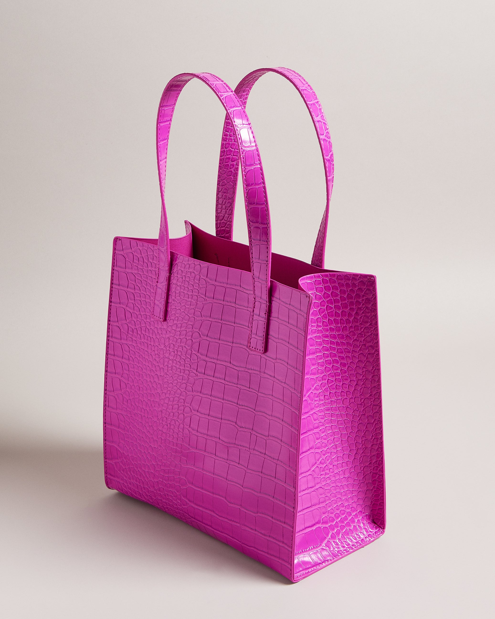 Women's Reptcon-Croc Effect Small Icon Bag Brt-Pink