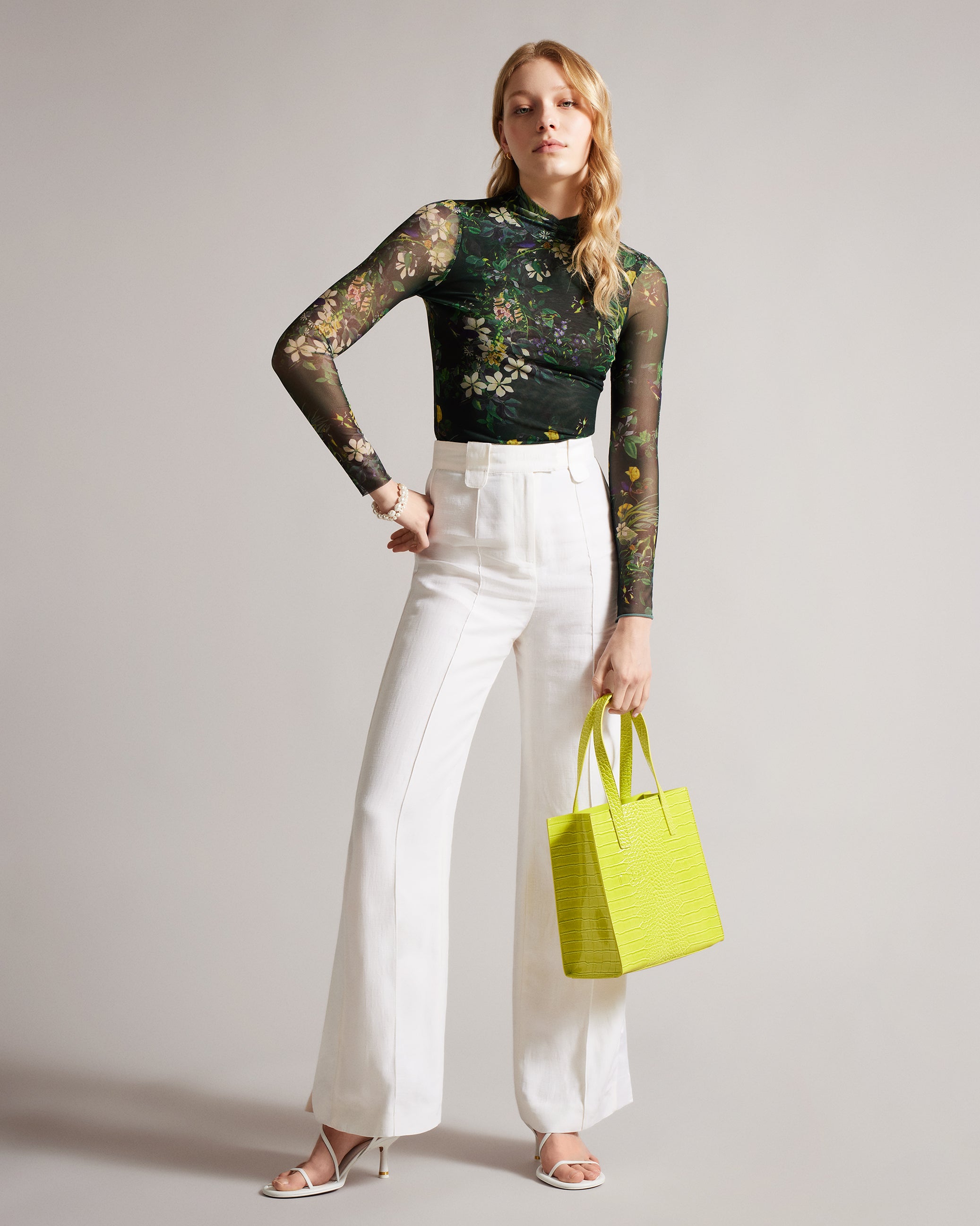 Women's Reptcon-Croc Effect Small Icon Bag Lime