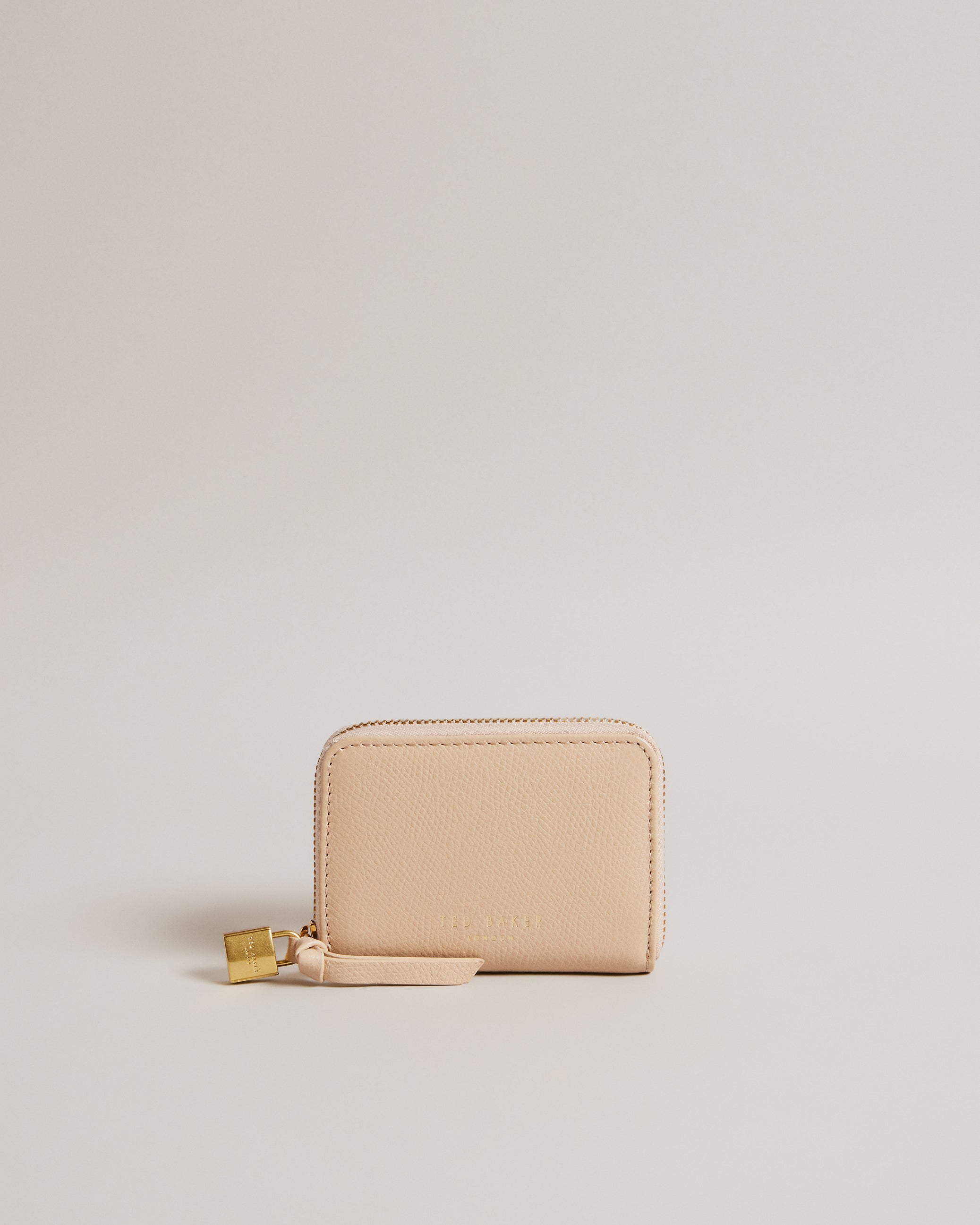 Women's Wesmin-Padlock Detail Small Leather Purse Taupe