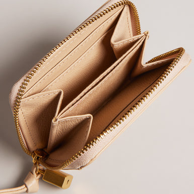 Women's Wesmin-Padlock Detail Small Leather Purse Taupe