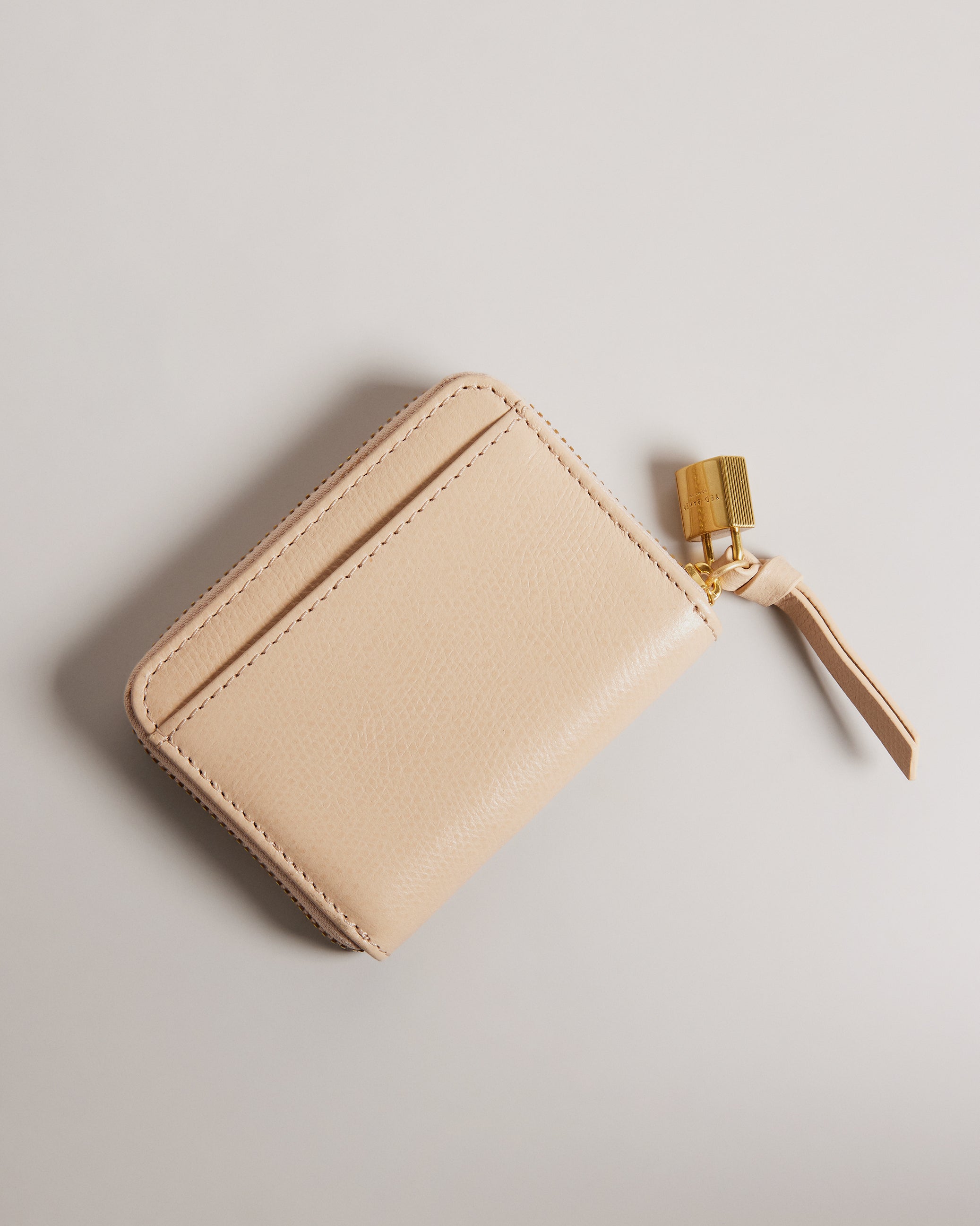 Women's Wesmin-Padlock Detail Small Leather Purse Taupe