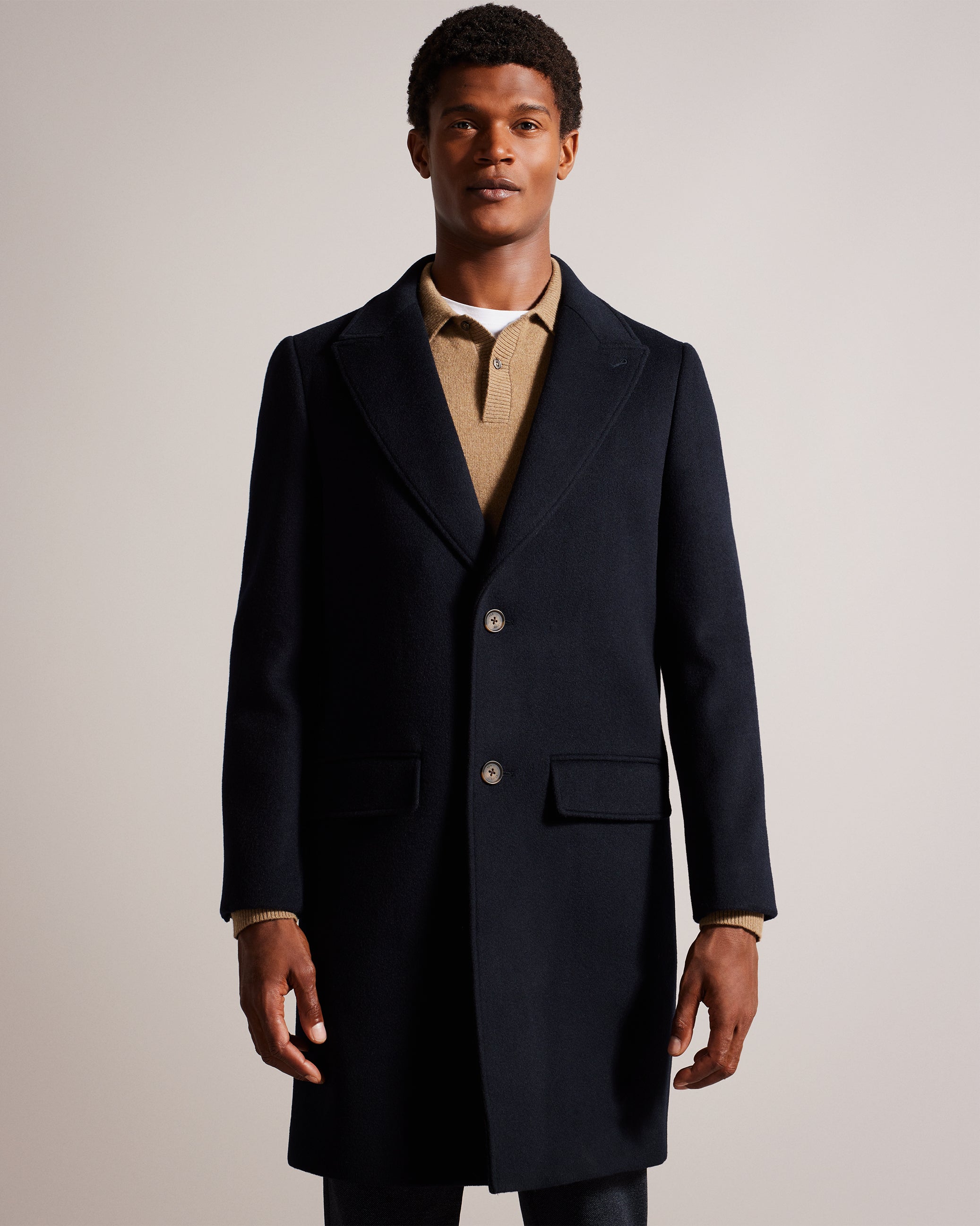 Men's Wilding-Wool Blend Overcoat Navy