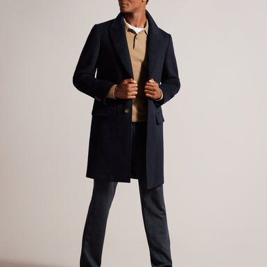 Men's Wilding-Wool Blend Overcoat Navy