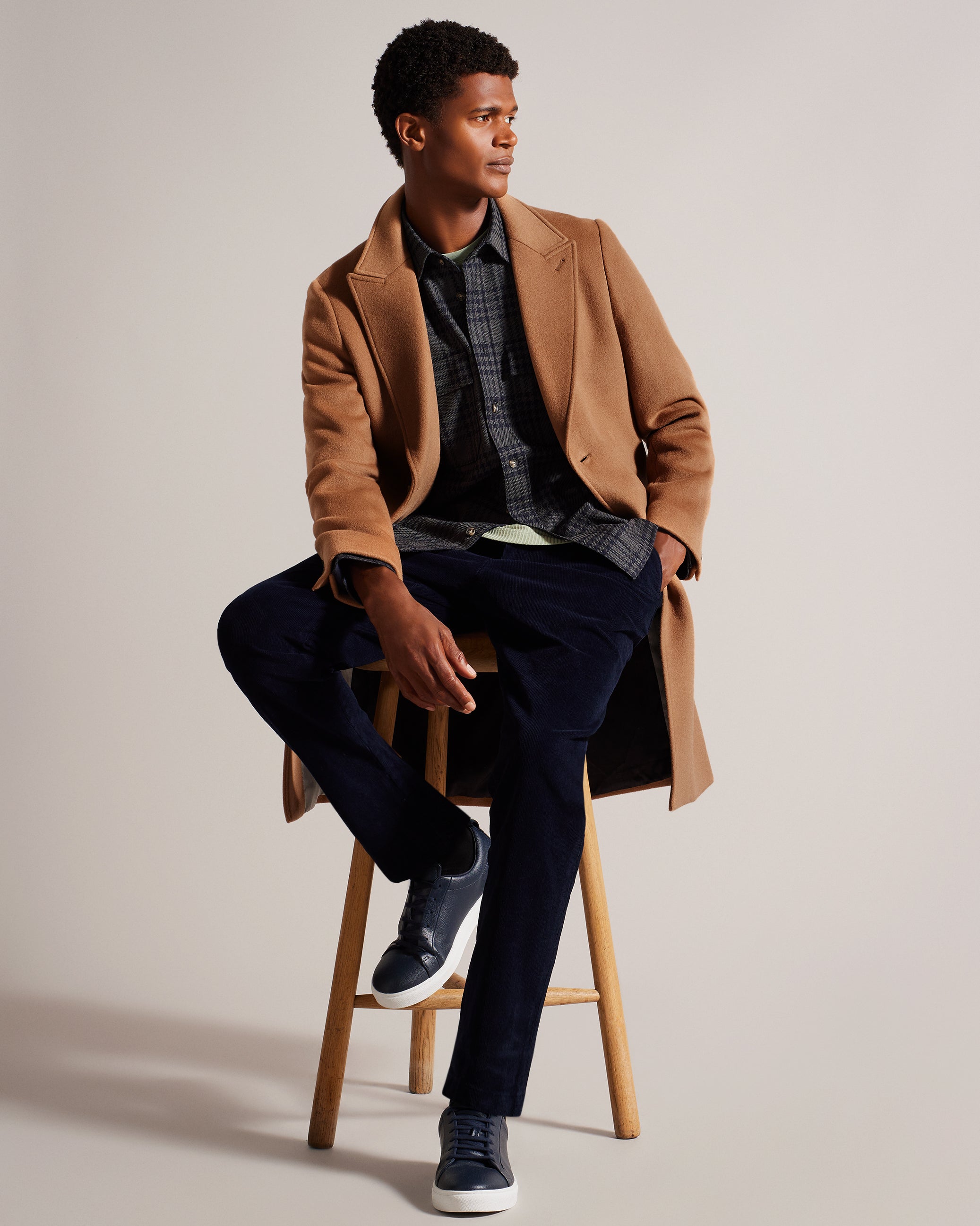 Men's Wilding-Wool Blend Overcoat Tan