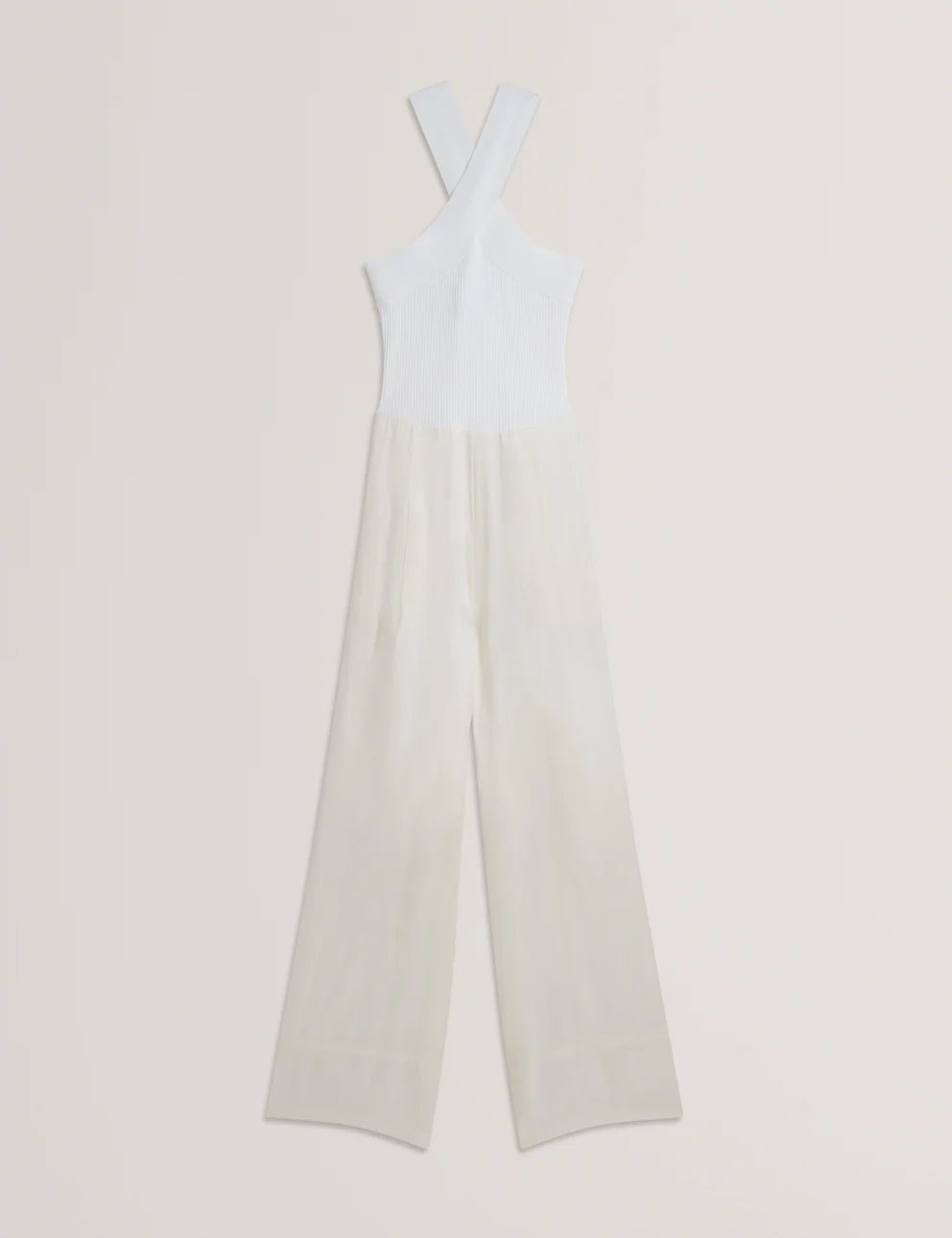 Womens BAIBLU-Halter Neck Jumpsuit With Knit