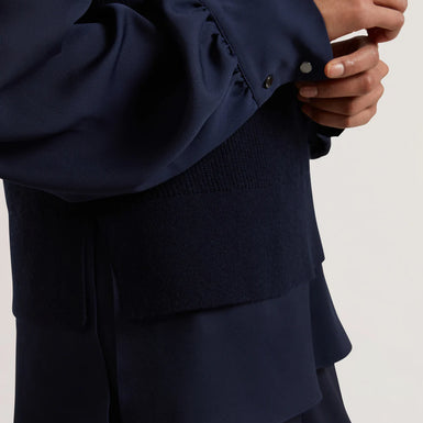 Womens CAYCEY-Woven Sleeve Knitted Jumper