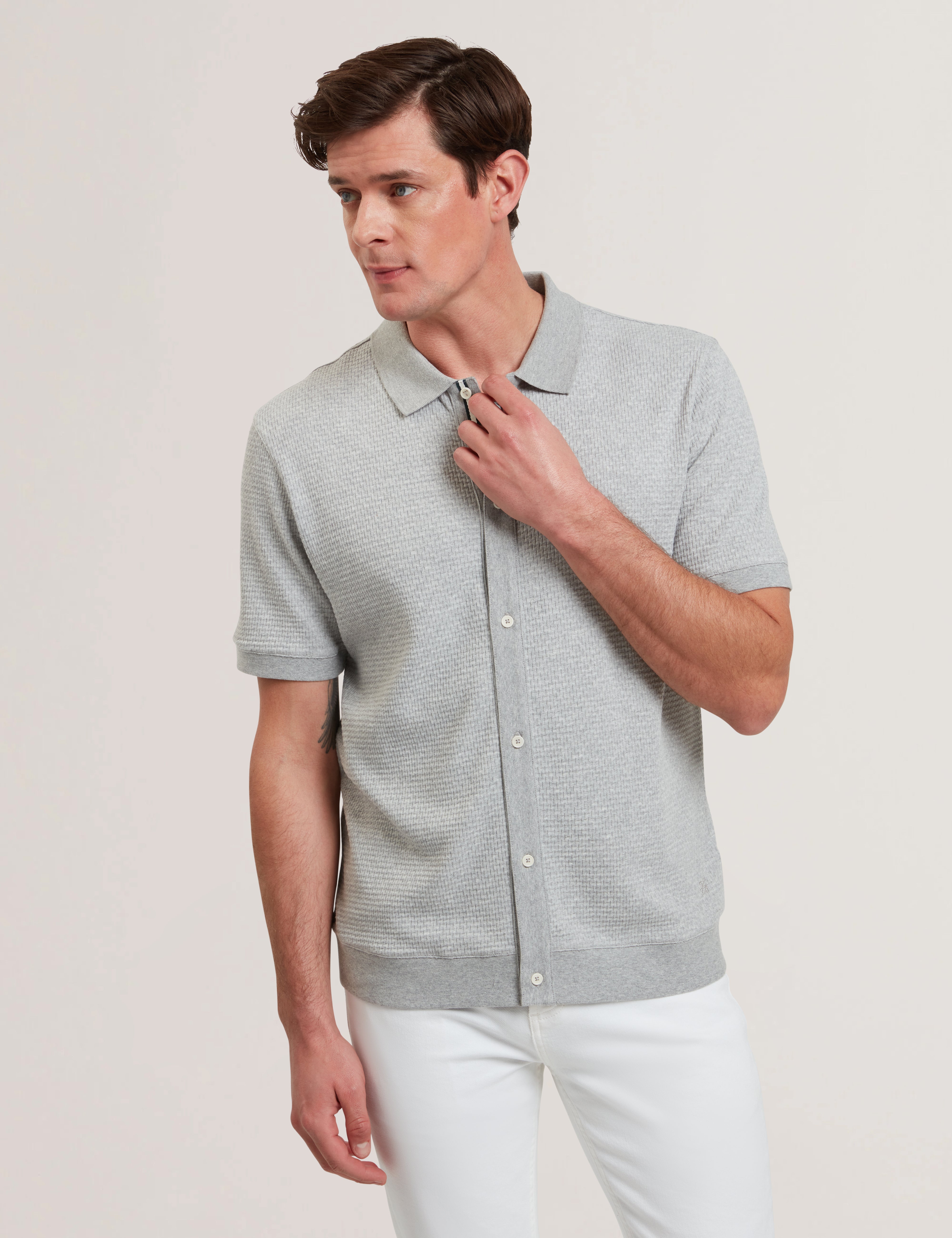 Men's CONNYR-SS Regular Button Through Polo