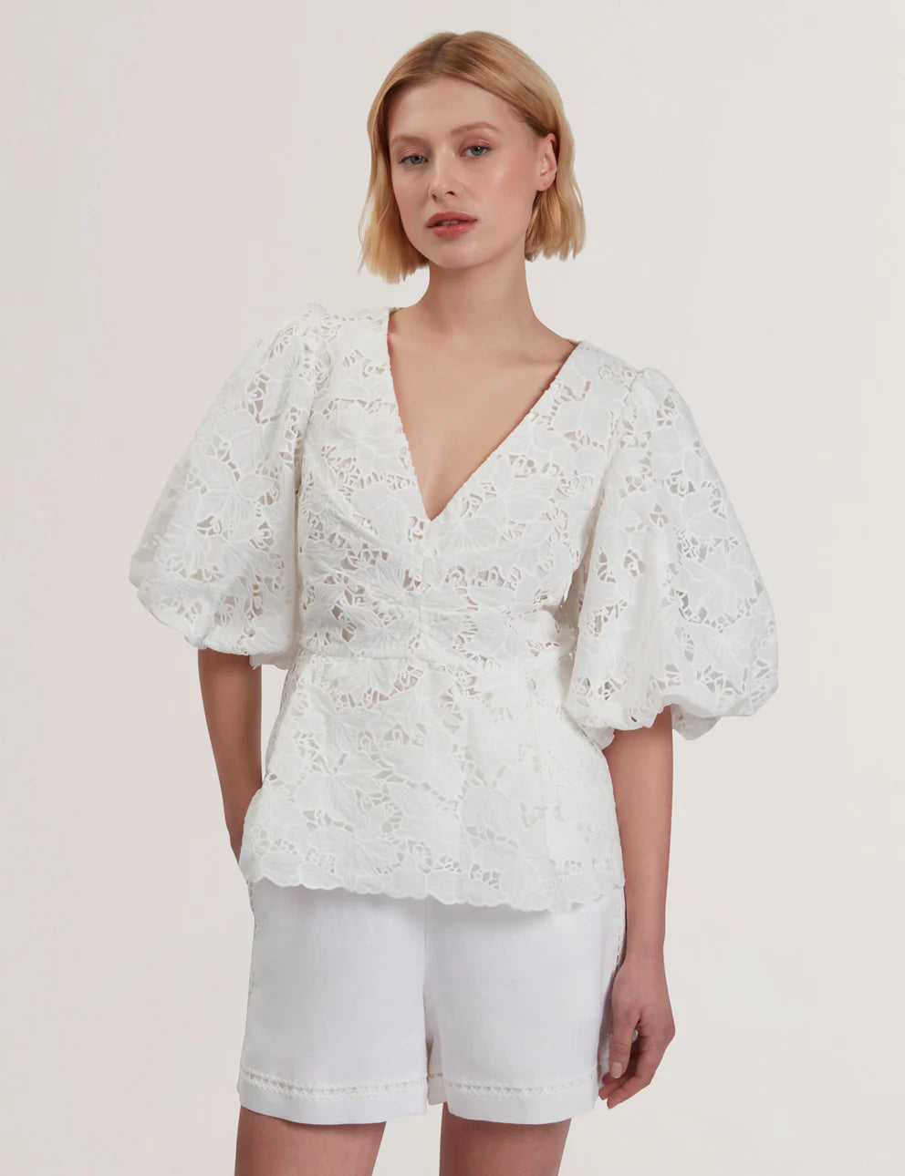 Womens ELLARI-Balloon Sleeve Top