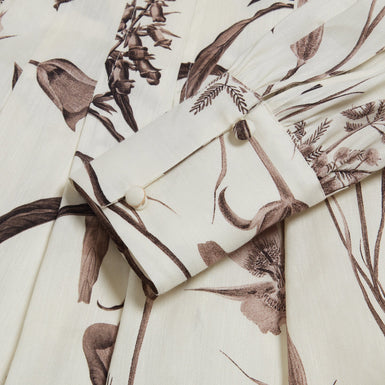 Women's ELODIZA-Linen Silk Pleated Mini Dress Ivory