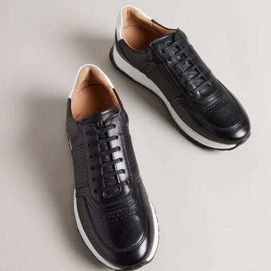 Men's Frayne-Leather Lace Up Jogger Black