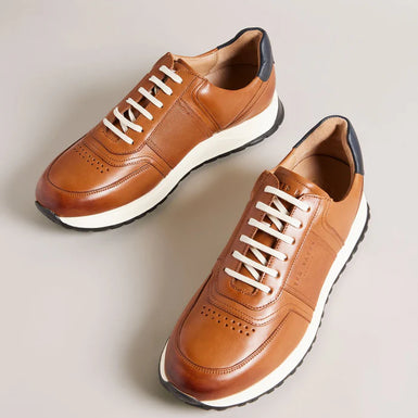 Men's Frayne-Leather Lace Up Jogger Brown