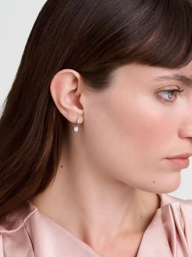 HARPER: Mini Crystal Heart Huggie Earrings