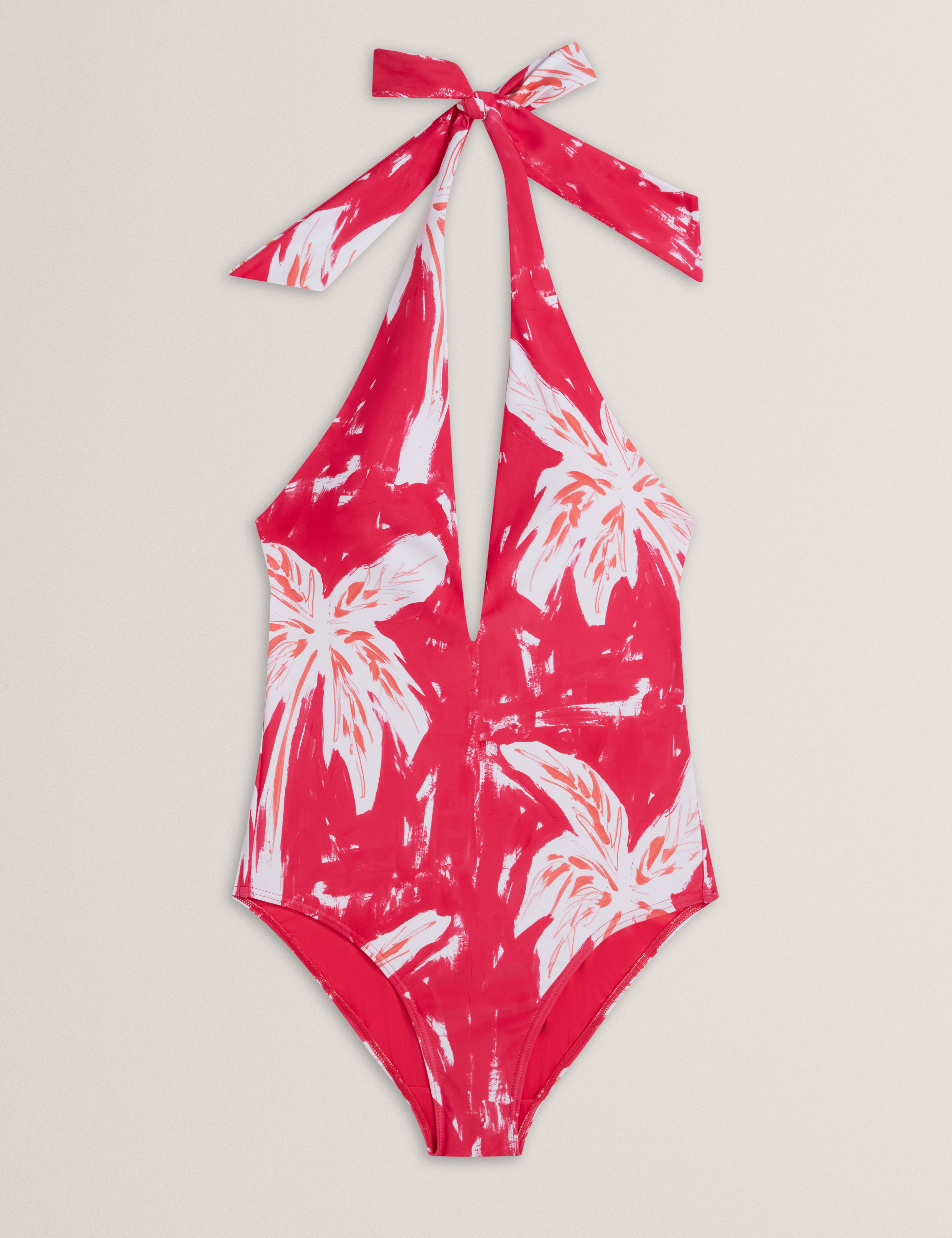Women's GENEVEE-Printed Plunge Halter Neck Swimsuit