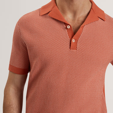 Men's GREGRY-SS Small Stitch Knitted Polo Red