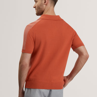 Men's GREGRY-SS Small Stitch Knitted Polo Red