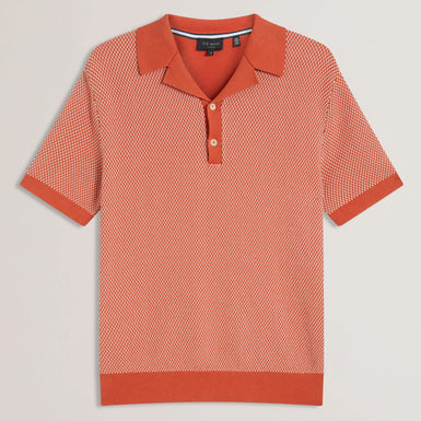 Men's GREGRY-SS Small Stitch Knitted Polo Red