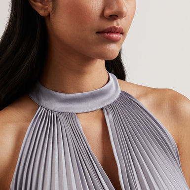 Womens GRENYA-Pleated V-neck Maxi Dress