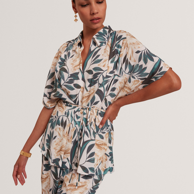 GRIESHA: Printed Mid Rise Straight Leg Trouser