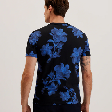 Men's Vendis-Ss Regular Fit Floral Printed T-Shirt Navy