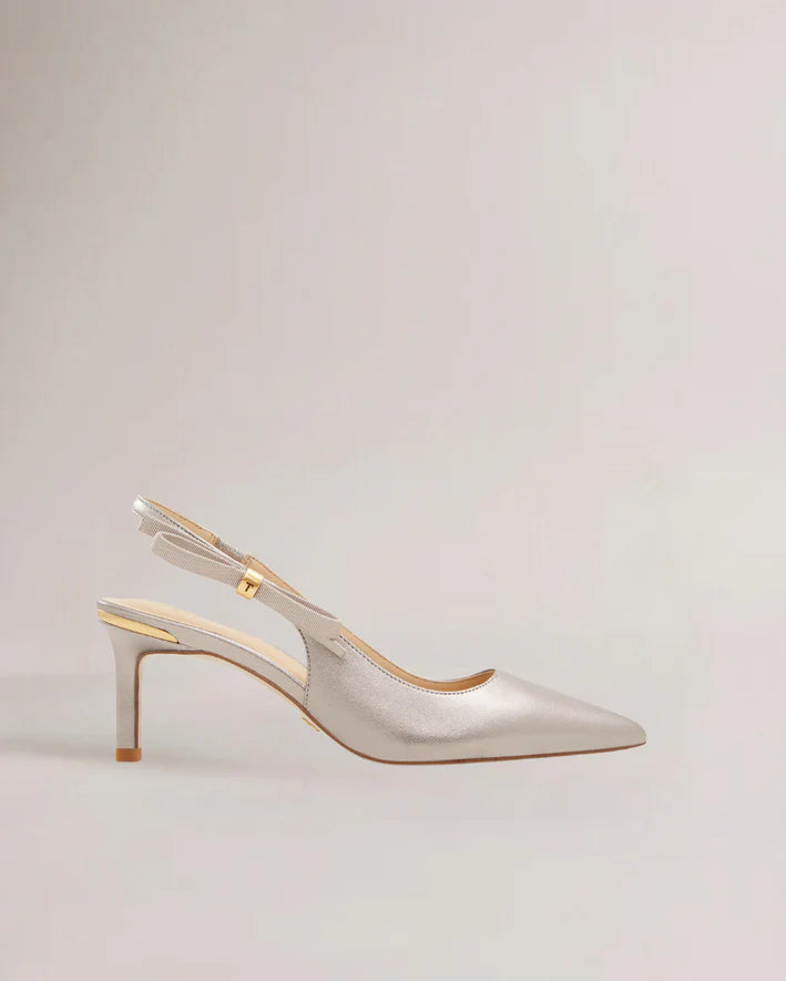 Women's Janiiee-Mid-Stiletto Sling & Bow Detail Bronze