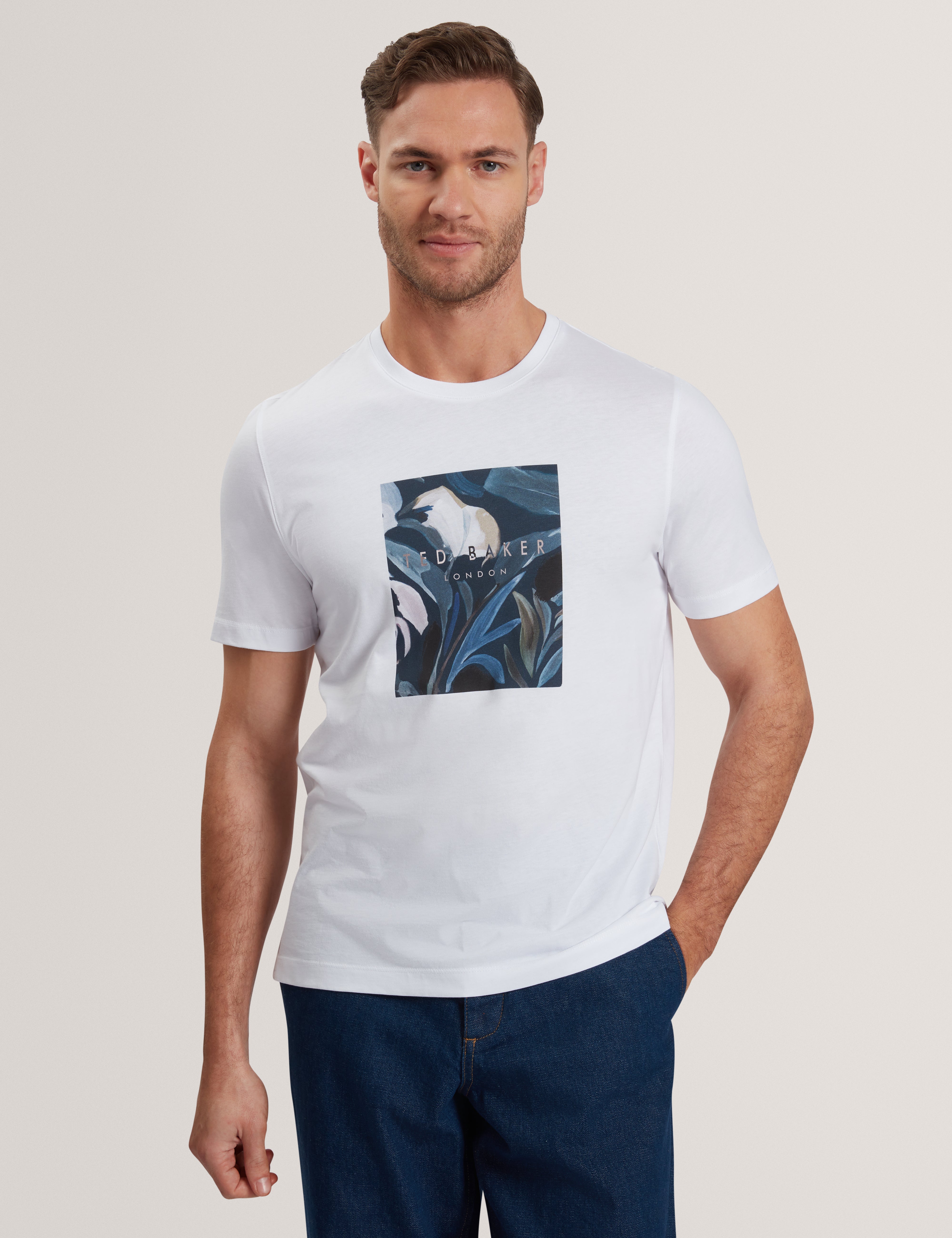 Men's JUSTINO-SS Box Print Graphic T-shirt