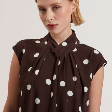 Women's JUTUVA-Scarf Detail Sleeveless Mini Dress Dk-Brown