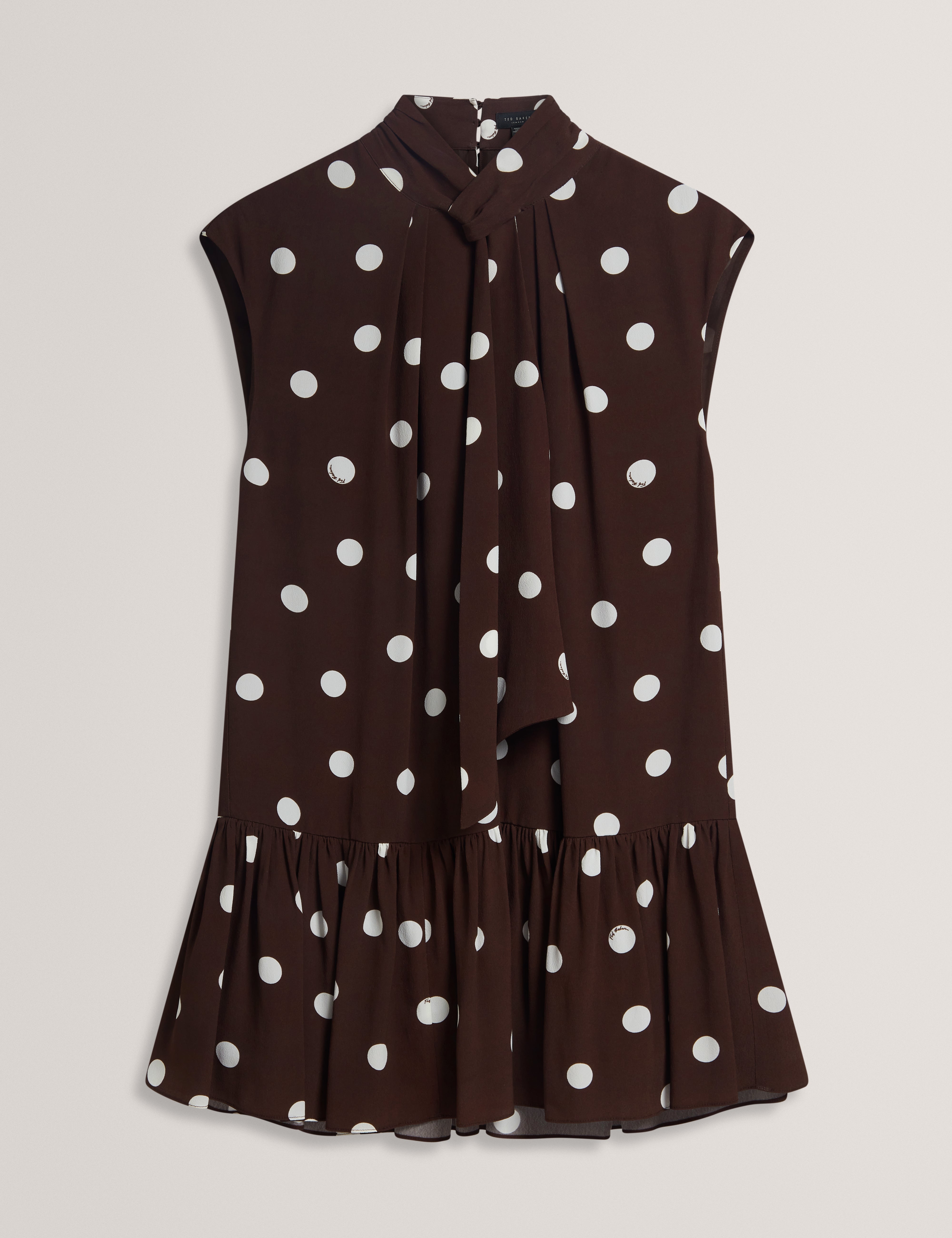 Women's JUTUVA-Scarf Detail Sleeveless Mini Dress Dk-Brown