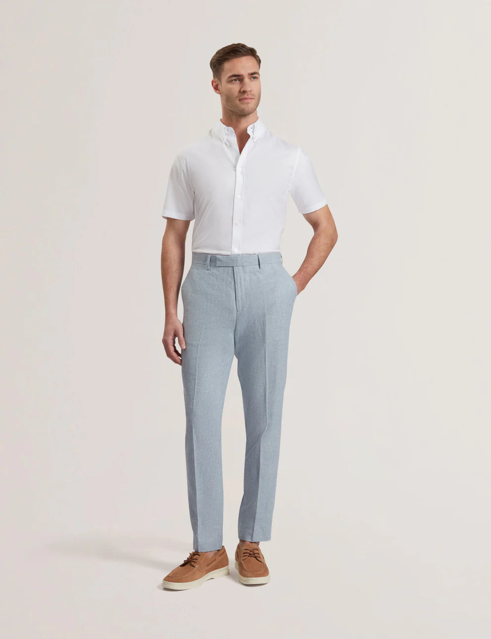 Mens KENLEYT-Stretch Linen Trouser