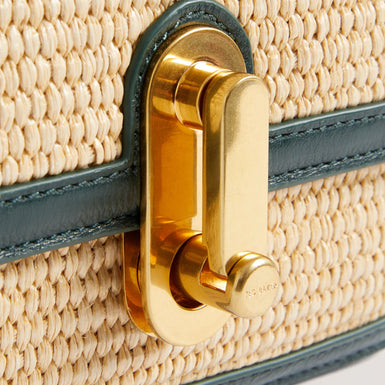 Women's KKASSIE-Twist Lock Small Raffia Crossbody Bag