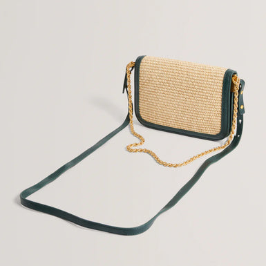 Women's KKASSIE-Twist Lock Small Raffia Crossbody Bag