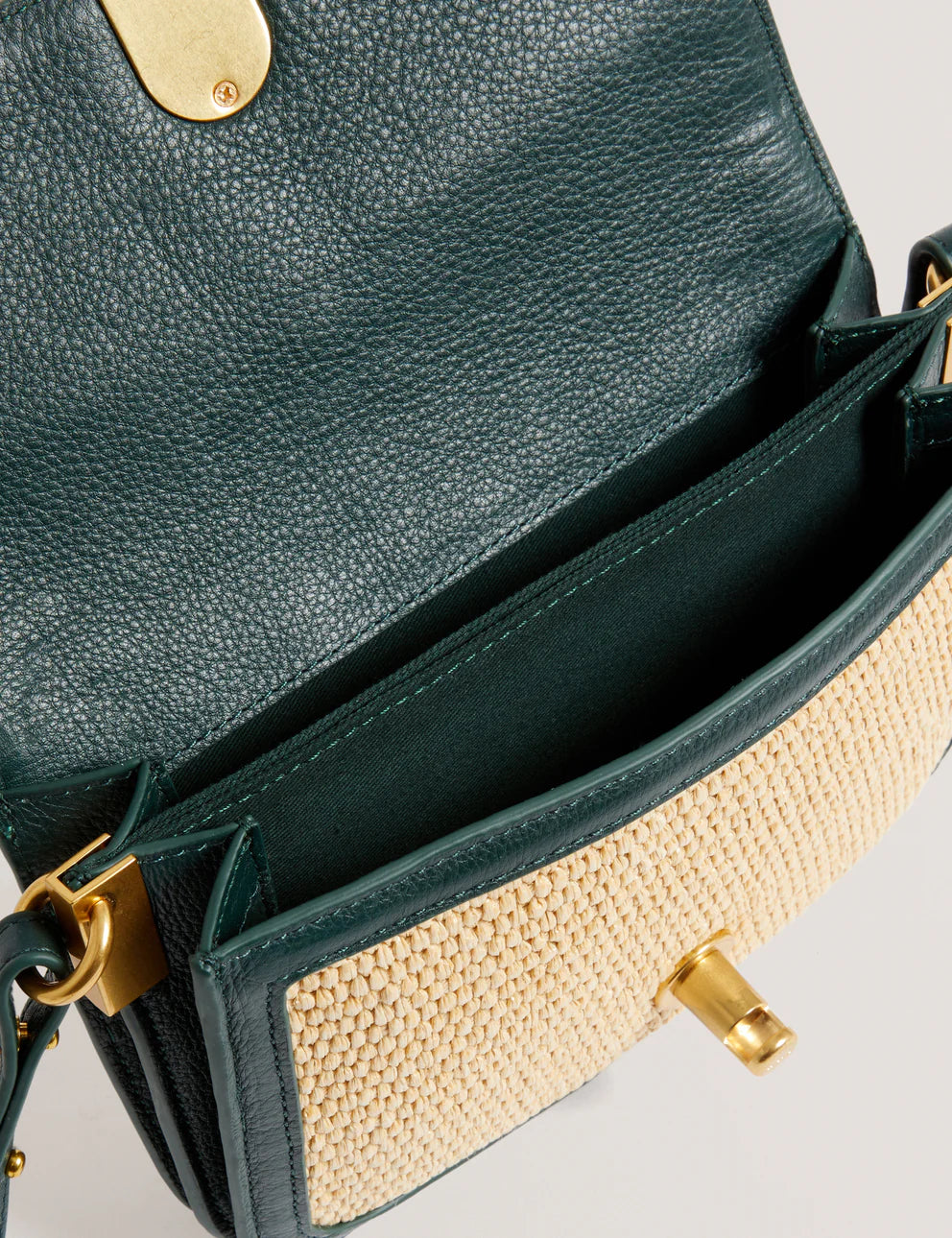 Women's KKASSIE-Twist Lock Small Raffia Crossbody Bag