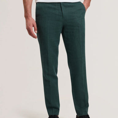 Men's KUMART-Washed Linen Slim Trouser Dk-Green