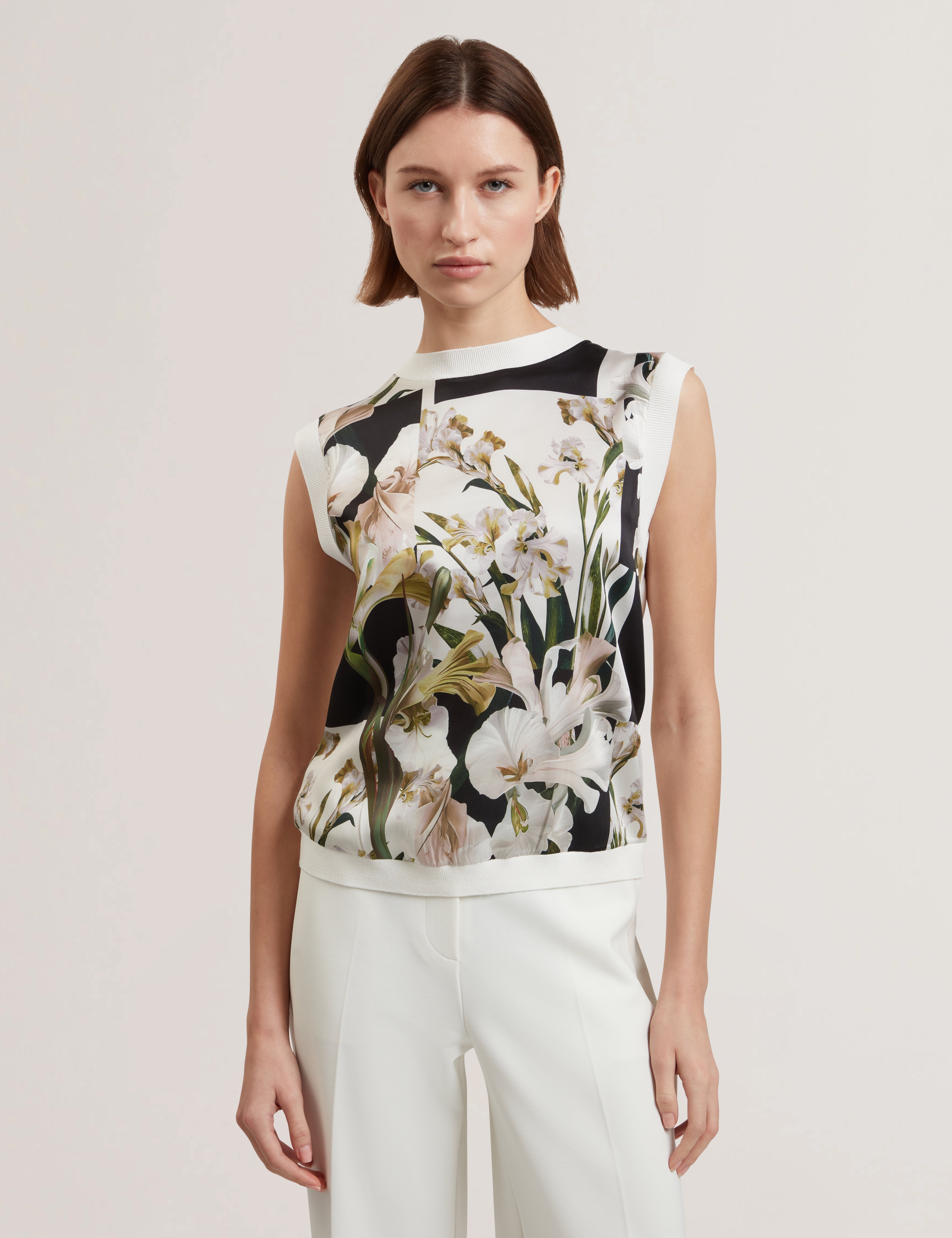 Women's LIILEA-Printed Woven Front Sleeveles