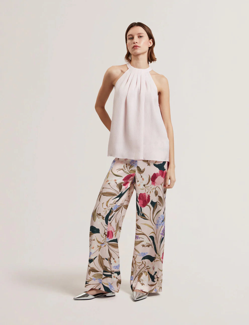 Women's LISZAAS-Printed Wide Leg Trousers