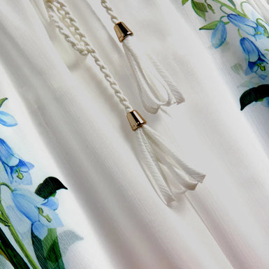 Womens LUUSAA-Plunge Floral Printed Maxi Cover Up White