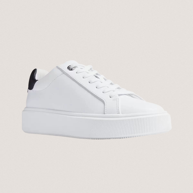 Lorieee: Smooth Leather Trainer White