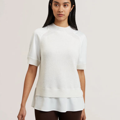 Womens ONZAA-Woven Detailed Raglan Short Sl