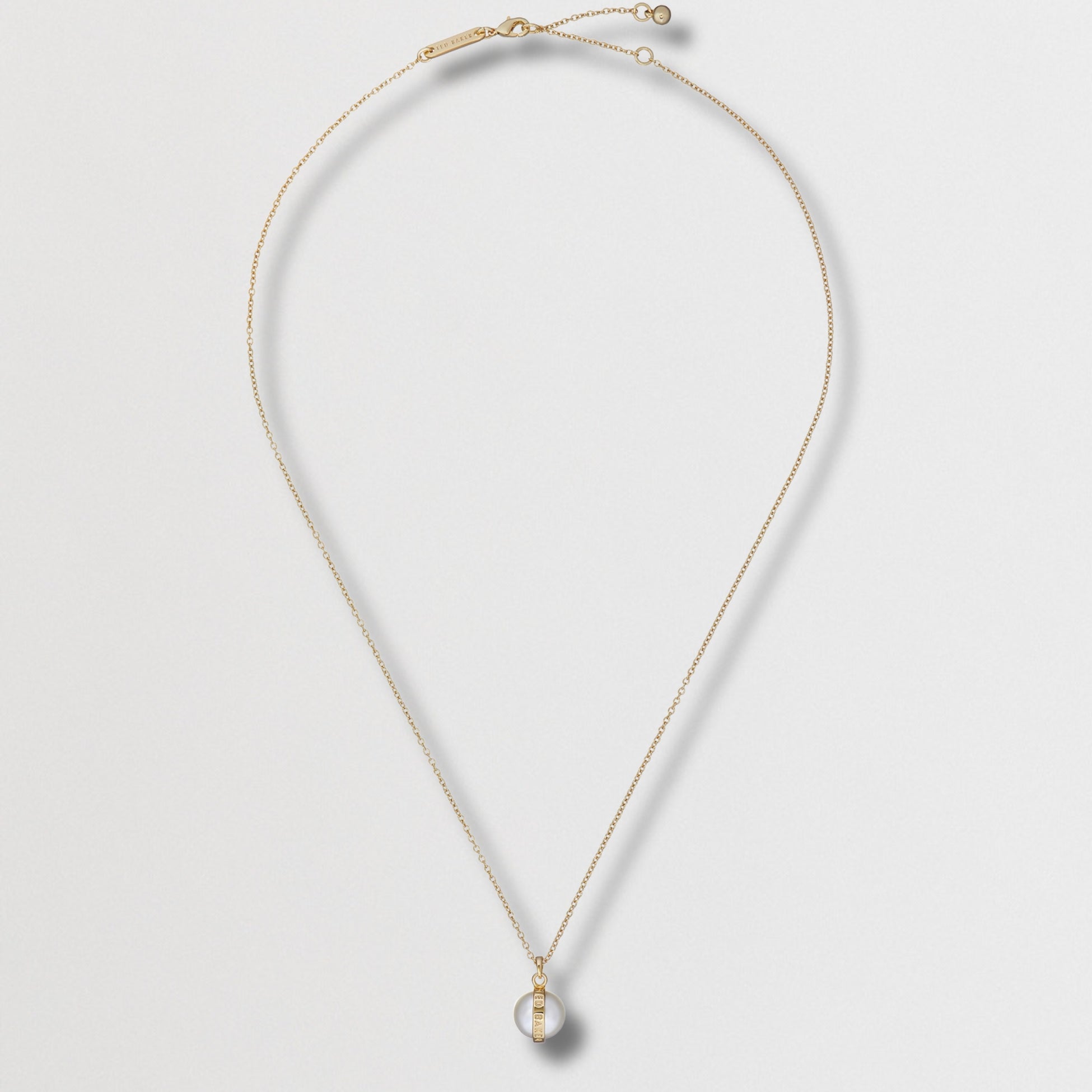 PERRETI: Logo Pearl Pendant Necklace