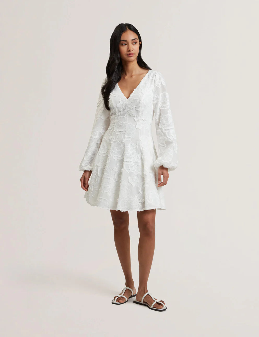 Womens PLUNA-Trim Detail Textured Mini Dress