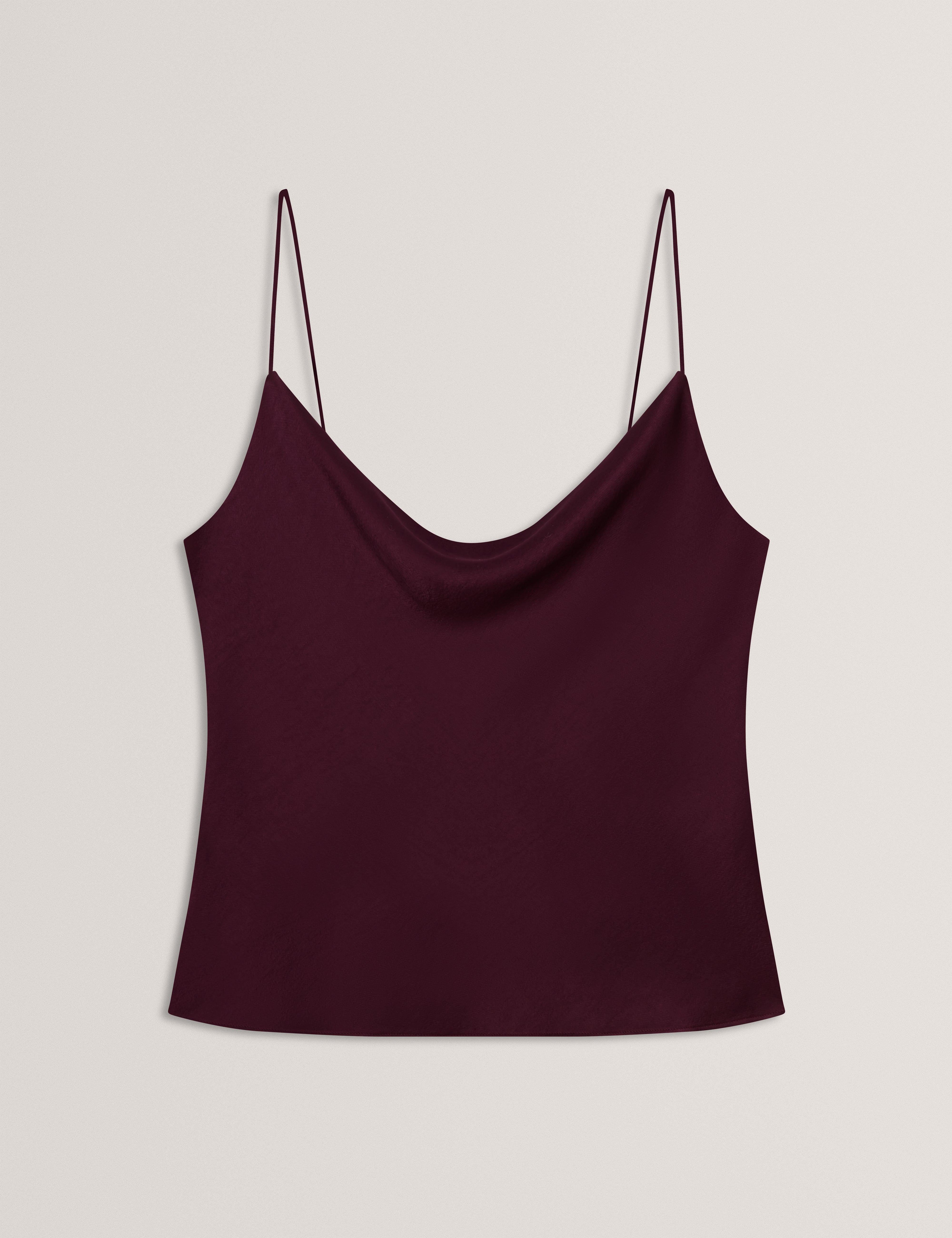 KITI: Satin Cowl Neck Cami Top