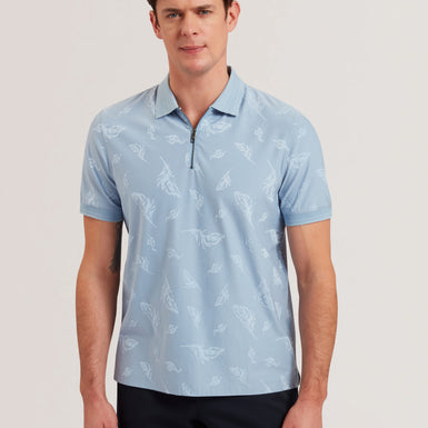 Men's NEYACK-SS Feather Jacquard Zip Polo