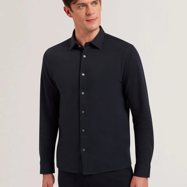 Men's LUCKEY-LS Regular Cotton Pique Jersey Navy