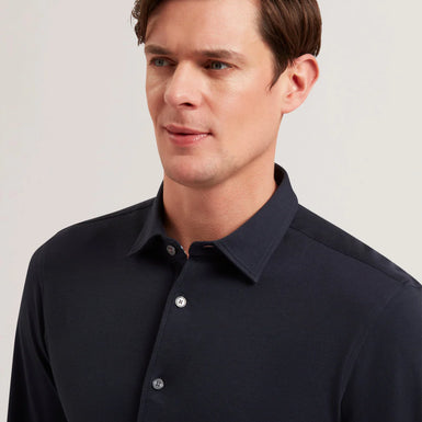 Men's LUCKEY-LS Regular Cotton Pique Jersey Navy