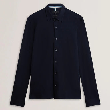 Men's LUCKEY-LS Regular Cotton Pique Jersey Navy