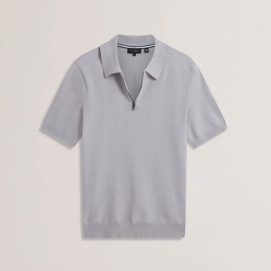 Mens FOURD-SS Herringbone Stitch Zip Polo