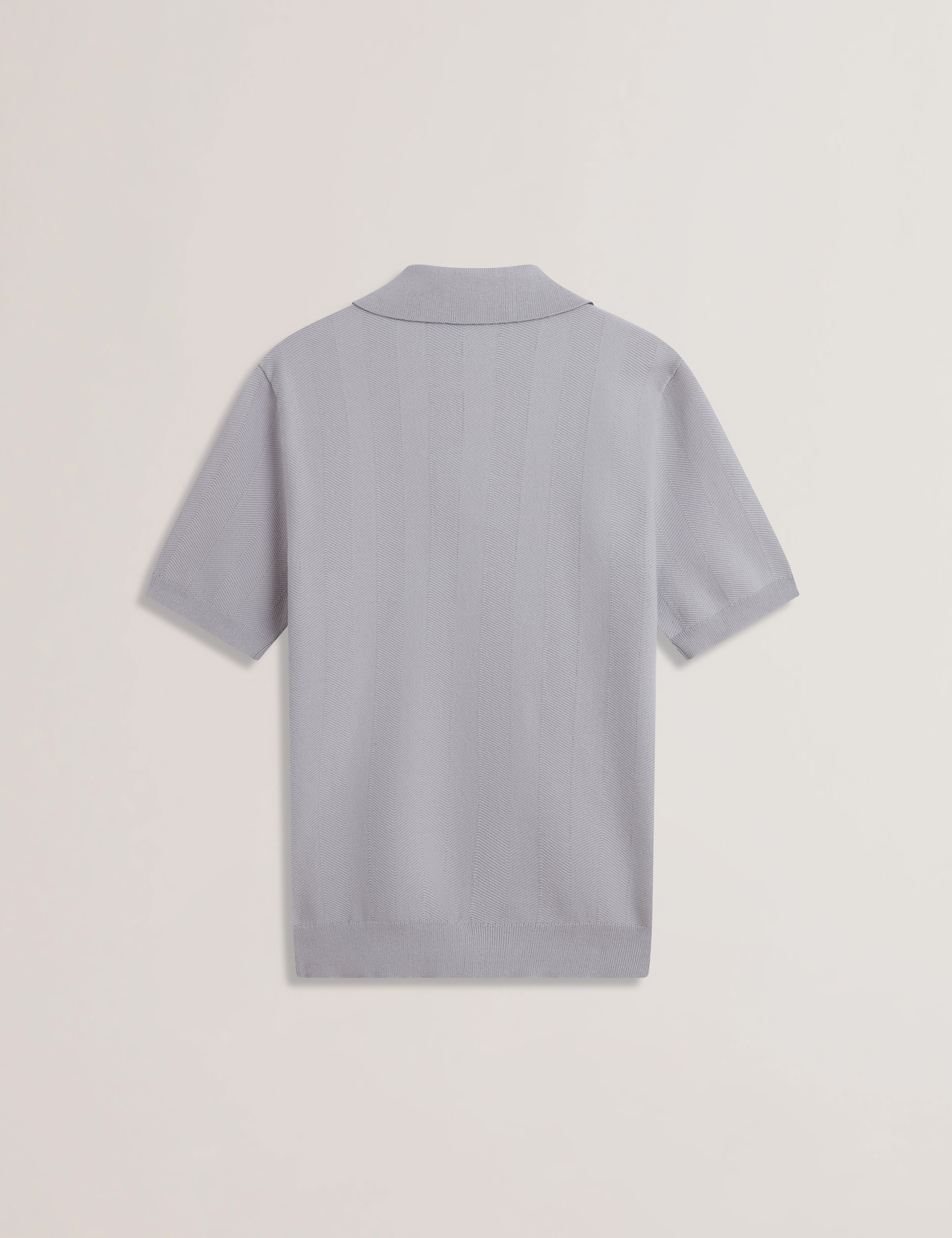 Mens FOURD-SS Herringbone Stitch Zip Polo