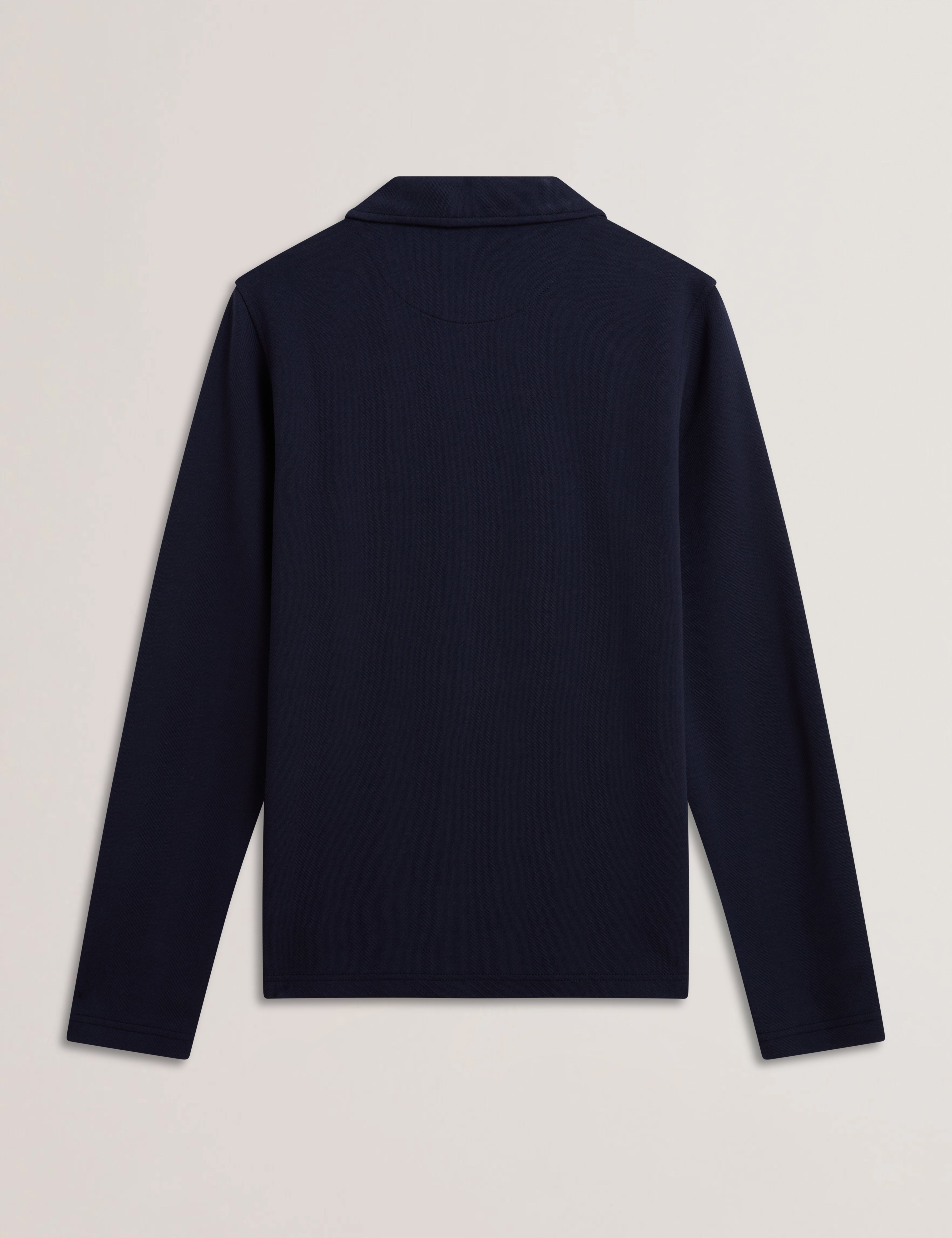 Men's KALEND-LS Zip Herringbone Polo Navy