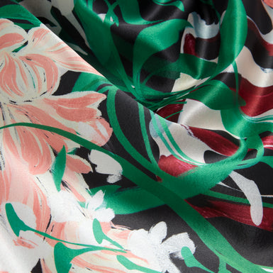 EHLANOR: Drape Neck Printed Midi Dress