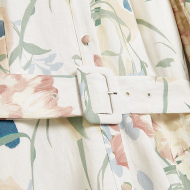 OLLIIV: Puff Sleeve Printed Mini Shirt Dress