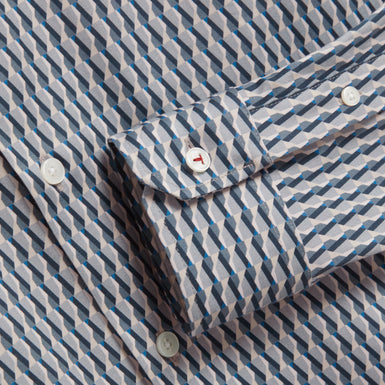 FIRDAWI: Ls Slim Stripe Geo Shirt